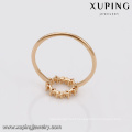 14855 Fashionable girl's jewelry China factory director Korean style circle shape gemstone gold ring